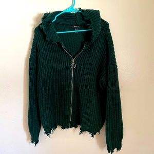 Dark Teal Zip Sweater